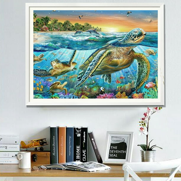 Gift For Kids With /& Without Frame Animal Paint By Number DIY kit Sea Turtle Adult Arts And Crafts Christmas Gift for Him